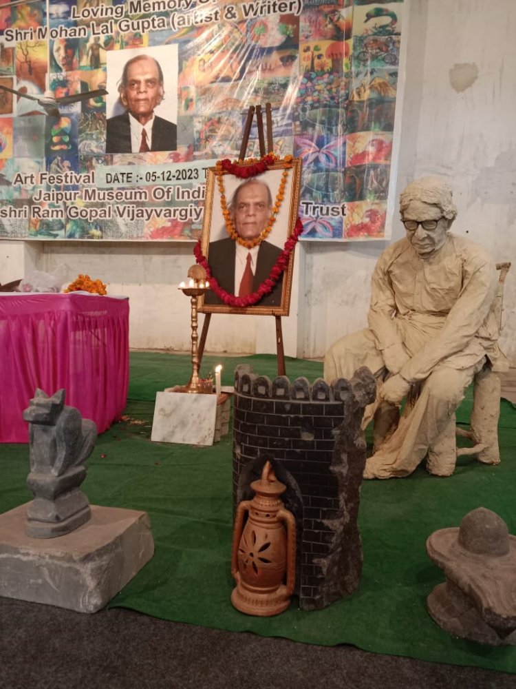 Padmashree Ram Gopal Vijayvargiya Museum:चित्रकारों ने कैनवास पर उकेरी मांडणा और फड़ शैली की विभिन्न आकृतियां