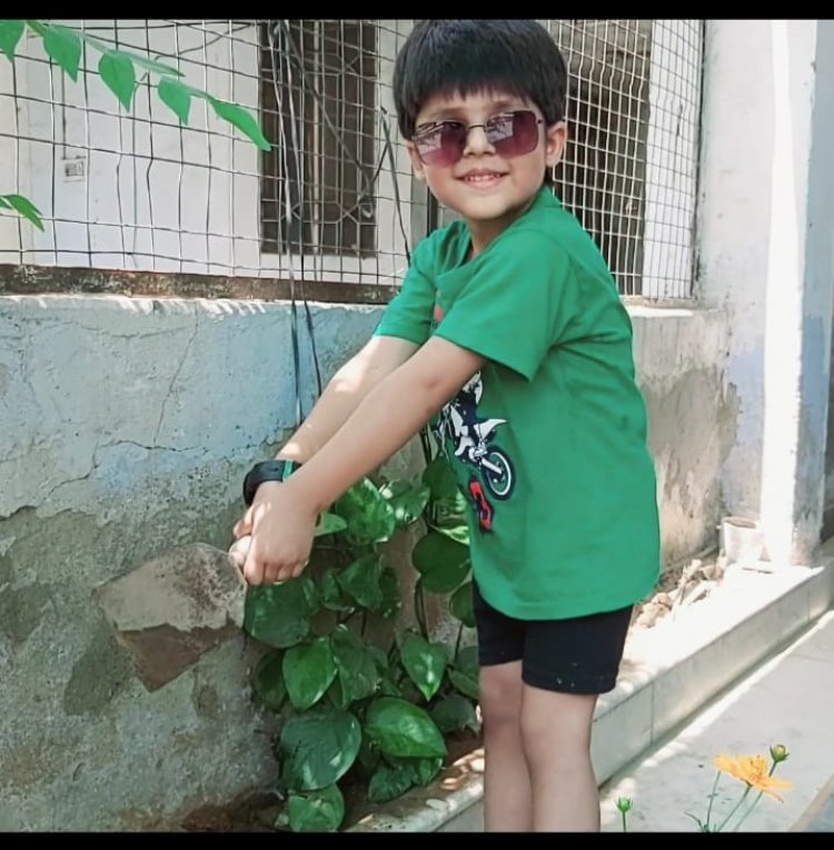 Child model and actor Arvik Bairathi: चाइल्ड मॉडल व एक्टर अर्विक बैराठी ने किया पौधरोपण