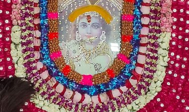 Baba Shyam's  shrangar jhanki: फूल बंगले में सजी बाबा श्याम की श्रृंगार झांकी