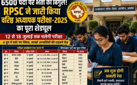 6500 पदों पर भर्ती का बिगुल! RPSC ने जारी किया वरिष्ठ अध्यापक परीक्षा-2025 का पूरा शेड्यूल, जानिए किस दिन होगा आपका पेपर