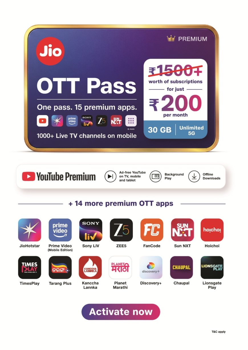 सिर्फ एक पैक में 15 OTT, 1000+ लाइव टीवी चैनल और 30GB डेटा; यूजर्स बोले—अब अलग-अलग सब्सक्रिप्शन का झंझट खत्म सबकुछ एक ही रिचार्ज में