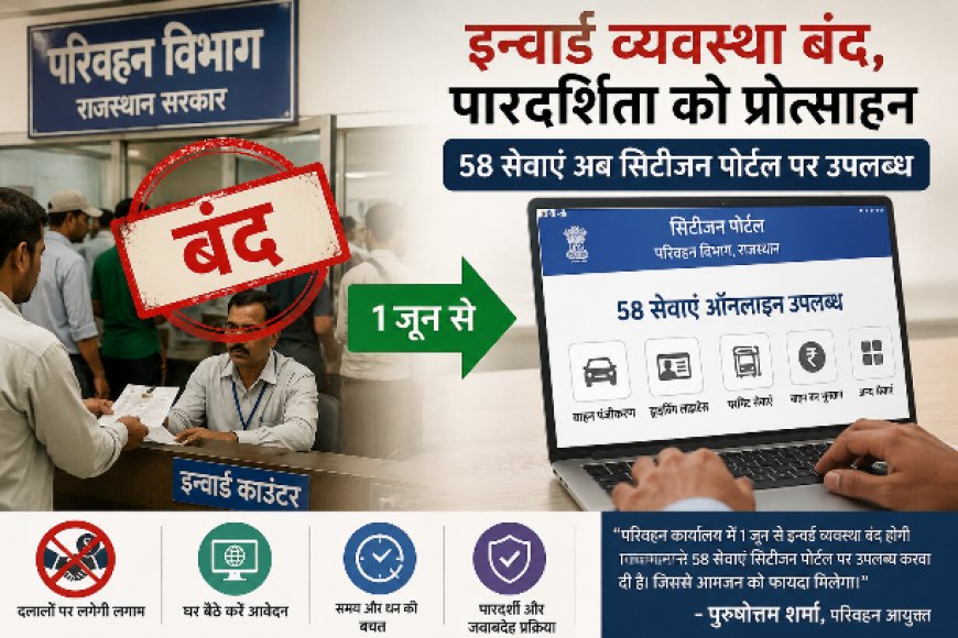 अब दलालों की ‘एंट्री बंद’: परिवहन विभाग का बड़ा फैसला, 1 जून से खत्म होगी इन्वार्ड व्यवस्था