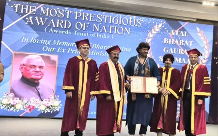 सुरों के साधक को मिला राष्ट्रीय सम्मान: ‘अटल भारत गौरव सम्मान’ से अलंकृत हुए तंत्री सम्राट पंडित सलिल विश्व मोहन भट्ट