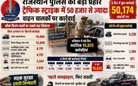 Rajasthan Traffic Strike का बड़ा असर: 6 दिन में 50 हजार से ज्यादा वाहन चालकों पर कार्रवाई, Black Film वालों पर सबसे बड़ा प्रहार