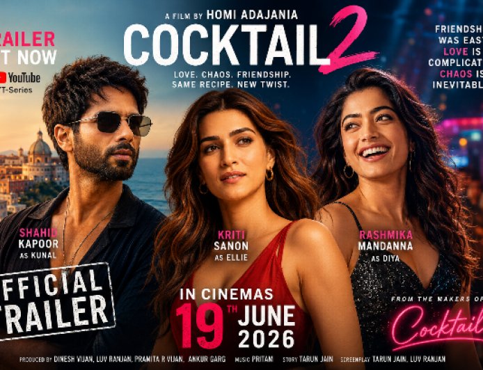 ‘इश्क, दोस्ती और धोखे का हाई-वोल्टेज गेम’: Cocktail 2 का Trailer रिलीज, Shahid-Kriti की Chemistry और Rashmika का Chaos बना चर्चा का केंद्र