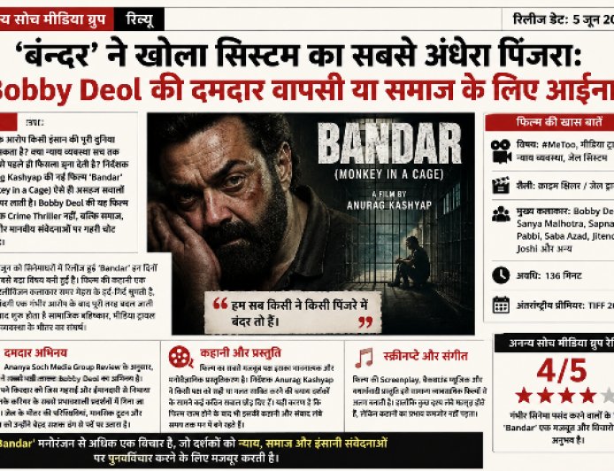 ‘बंदर’ ने खोला सिस्टम का सबसे अंधेरा पिंजरा: Bobby Deol की दमदार वापसी या समाज के लिए आईना?