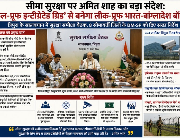 लीक-प्रूफ बॉर्डर ग्रिड’ का ब्लूप्रिंट तैयार: अमित शाह का बड़ा संदेश, सीमा सुरक्षा अब सिर्फ BSF नहीं, पूरे सिस्टम की जिम्मेदारी