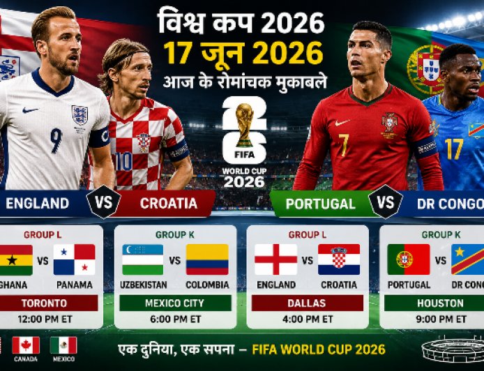 World Cup 2026 में आज सुपर संडे जैसा रोमांच: England-Croatia की महामुकाबले पर दुनिया की नजर, Ronaldo भी एक्शन में