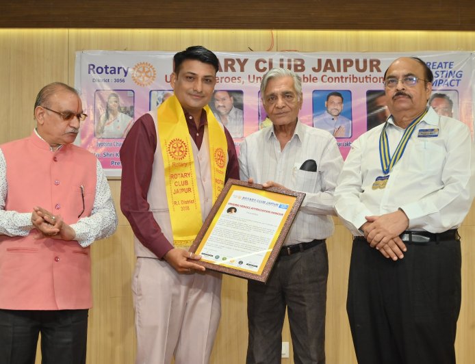 Shankar Saini को मिला बड़ा सम्मान, Rotary Club Jaipur ने दिया 'Unsung Hero' अवार्ड