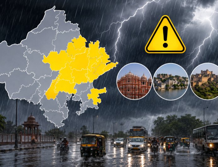 राजस्थान में फिर Active होगा Monsoon, 5 दिन Heavy Rain का Alert; Jaipur समेत कई जिलों में Yellow Alert