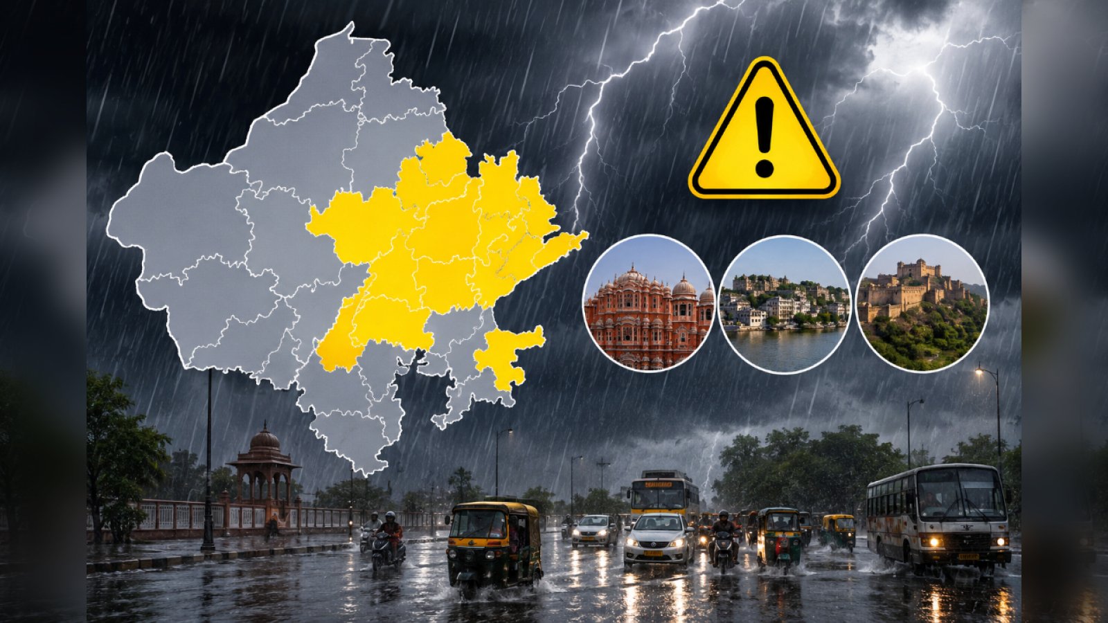 राजस्थान में फिर Active होगा Monsoon, 5 दिन Heavy Rain का Alert; Jaipur समेत कई जिलों में Yellow Alert