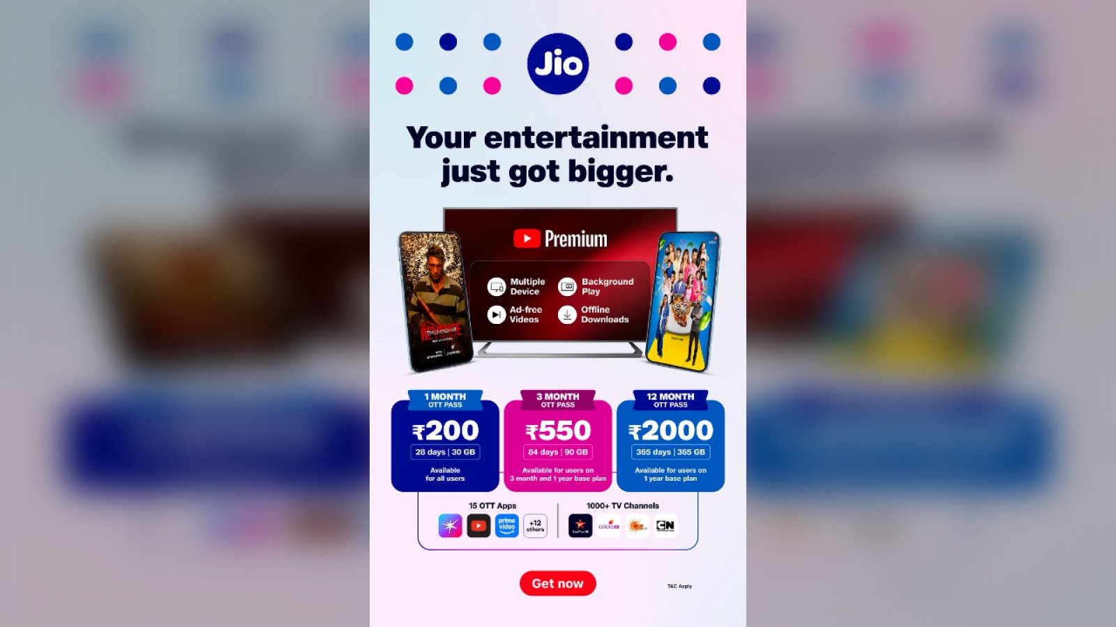 Jio का बड़ा धमाका: अब सालभर के लिए सिर्फ 2000 रुपये में मिलेगा पूरा OTT-Entertainment पैकेज