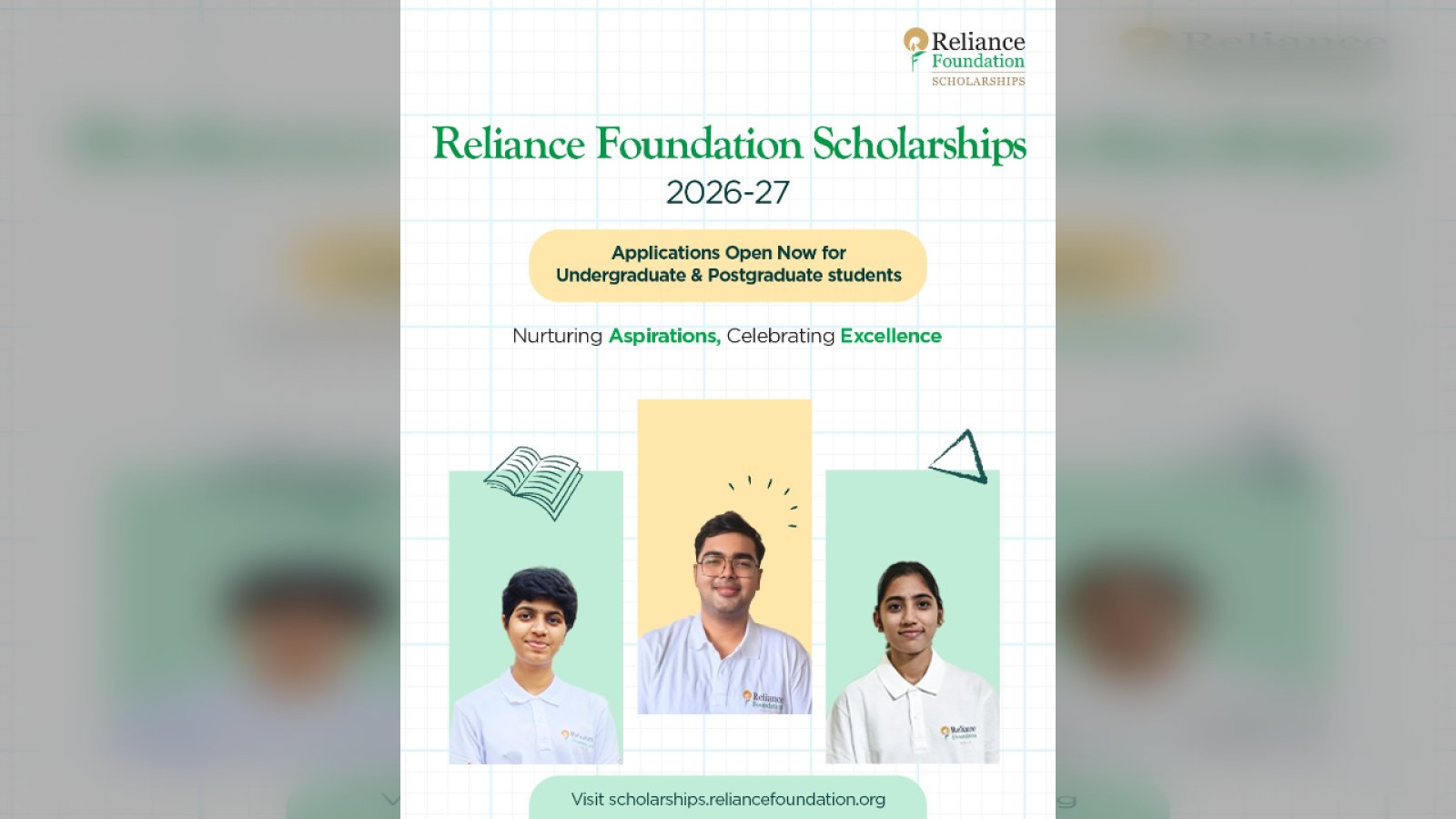 रिलायंस फाउंडेशन का बड़ा ऐलान: उच्च शिक्षा के लिए 5,100 छात्रों को मिलेगी करोड़ों की स्कॉलरशिप, PG छात्रों को मिलेंगे पूरे 6 लाख रुपये
