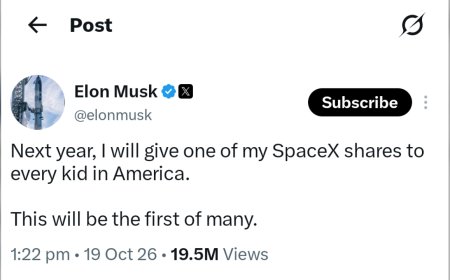 Elon Musk का ऐलान: 2027 में अमेरिका के हर बच्चे को मिलेगा 1 SpaceX Share, कीमत करीब ₹1 लाख करोड़