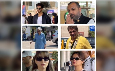 Jaipur Airport पर Bollywood सितारों की रौनक: ईशान खट्टर-जीनत अमान 'द रॉयल्स 2' की शूटिंग के लिए पहुंचे