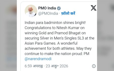 Asian Para Games: Nitesh Kumar को Gold, Pramod Bhagat को Silver, PM Modi ने दी बधाई
