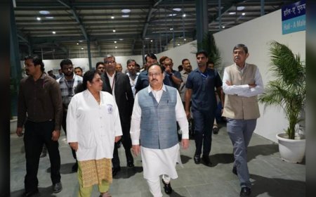 AIIMS Delhi में JP Nadda ने Special Campaign 6 की समीक्षा की, 897 क्षमता वाले 'Aashray' का निरीक्षण