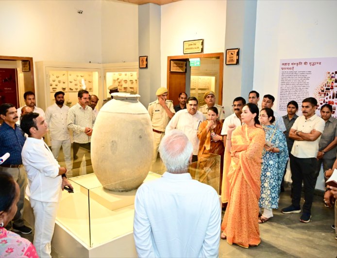 Ahar Museum Udaipur: उपमुख्यमंत्री दिया कुमारी ने किया निरीक्षण, Heritage Conservation पर दिए निर्देश