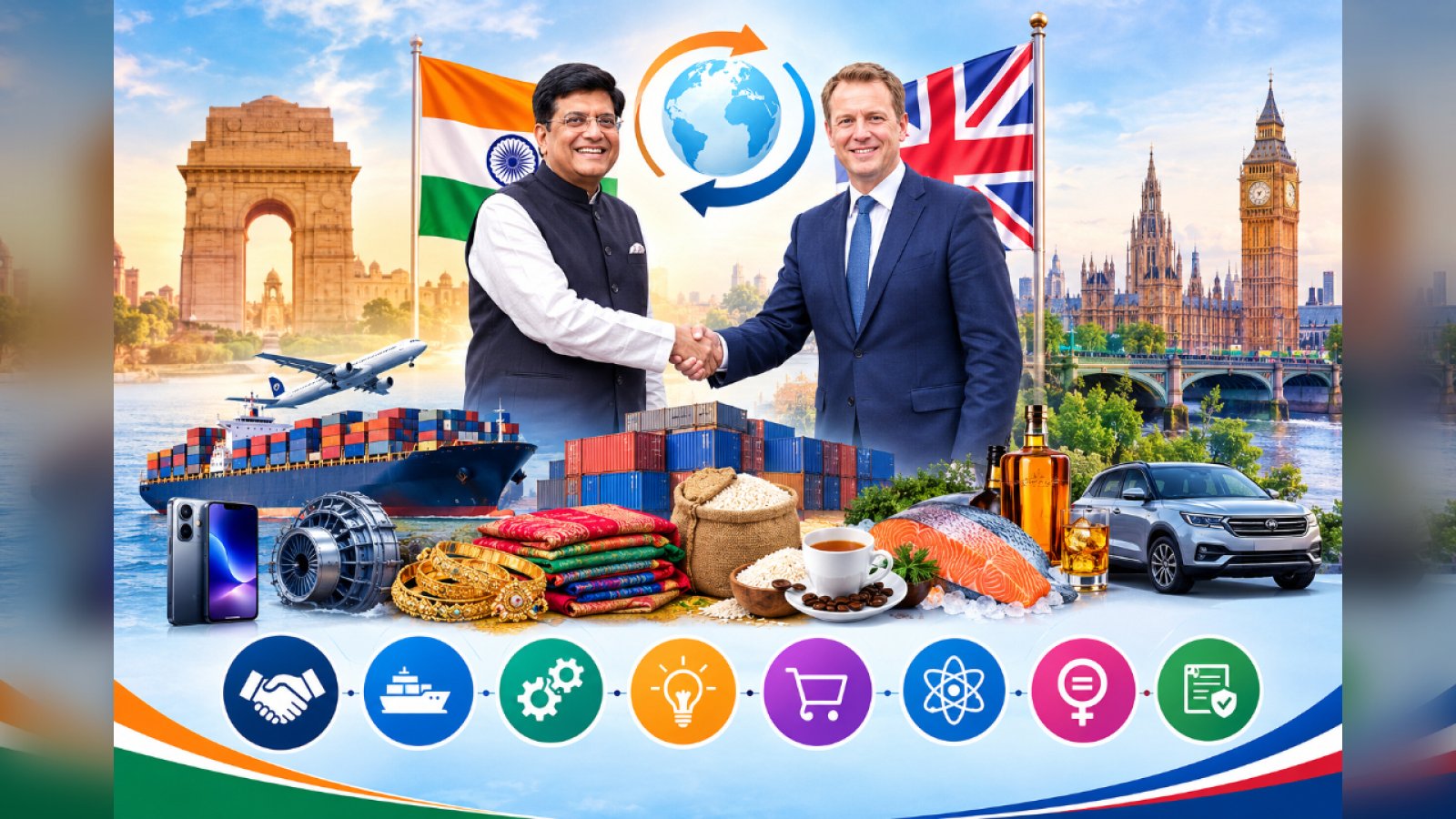 India-UK JETCO 16th Meeting: CETA से बढ़ेगा Trade, पीयूष गोयल और जोनाथन रेनॉल्ड्स के बीच नई दिल्ली में बैठक