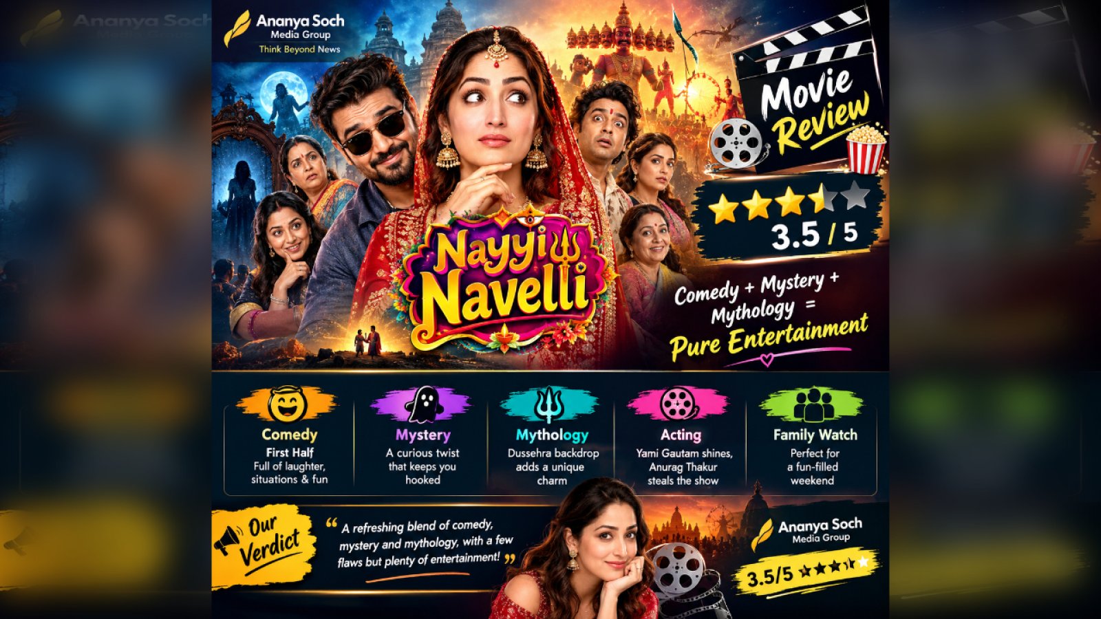 Nayyi Navelli Movie Review: यामी गौतम की कॉमेडी, रहस्य और पौराणिक कहानी का अनोखा मेल, Ananya Soch Media Group ने दिए 3.5 स्टार